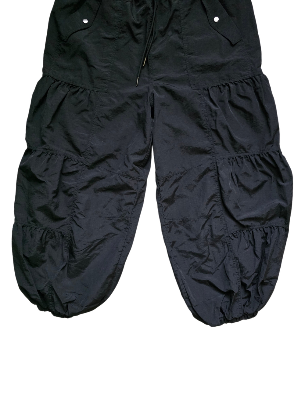 HALARA Mid Rise Drawstring Pocket Ruched Parachute Casual Cargo Baggy Pants L - Picture 4 of 16